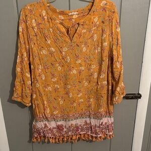 Floral Orange Women's Top